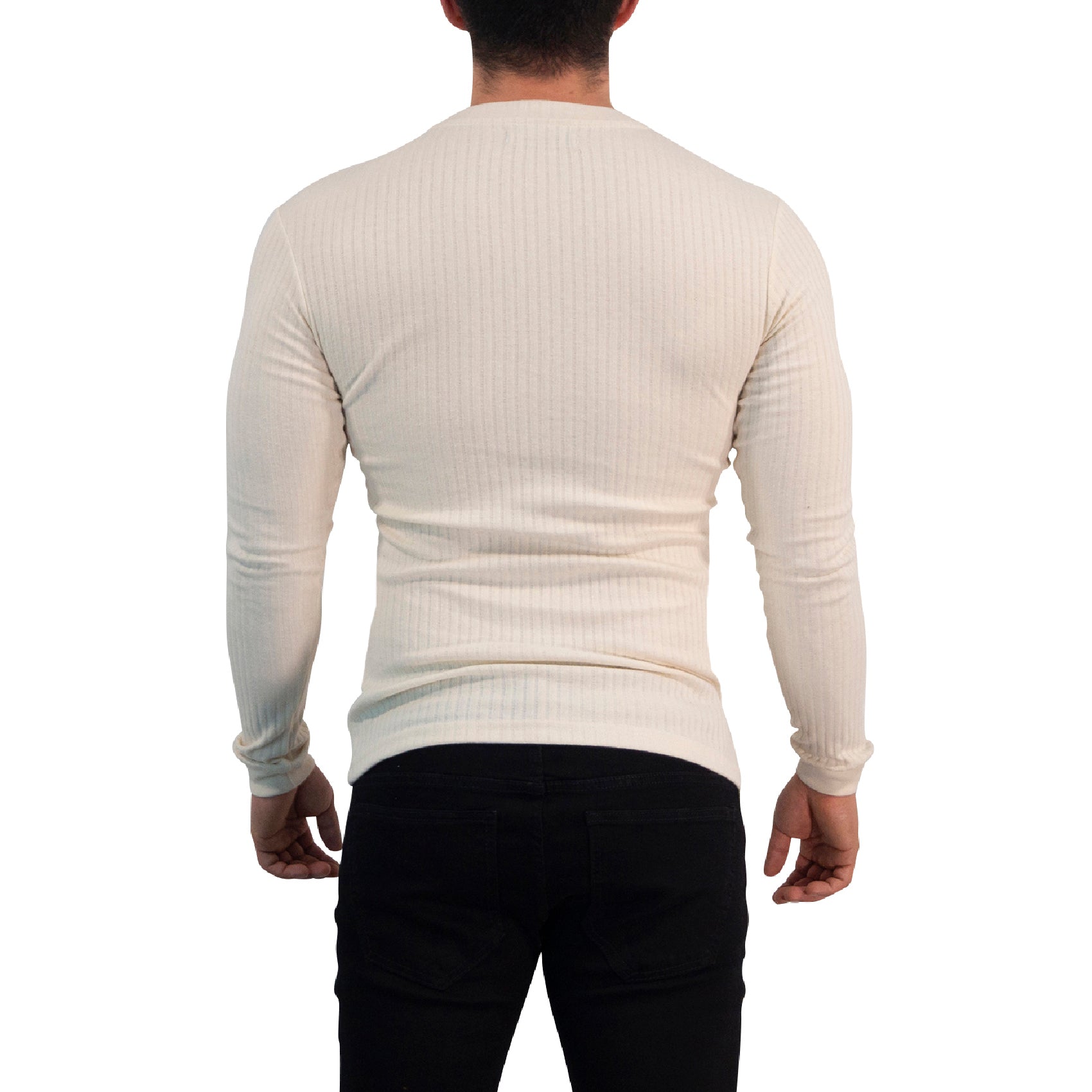 Playera Ribbed Long Sleeve Raw Cream