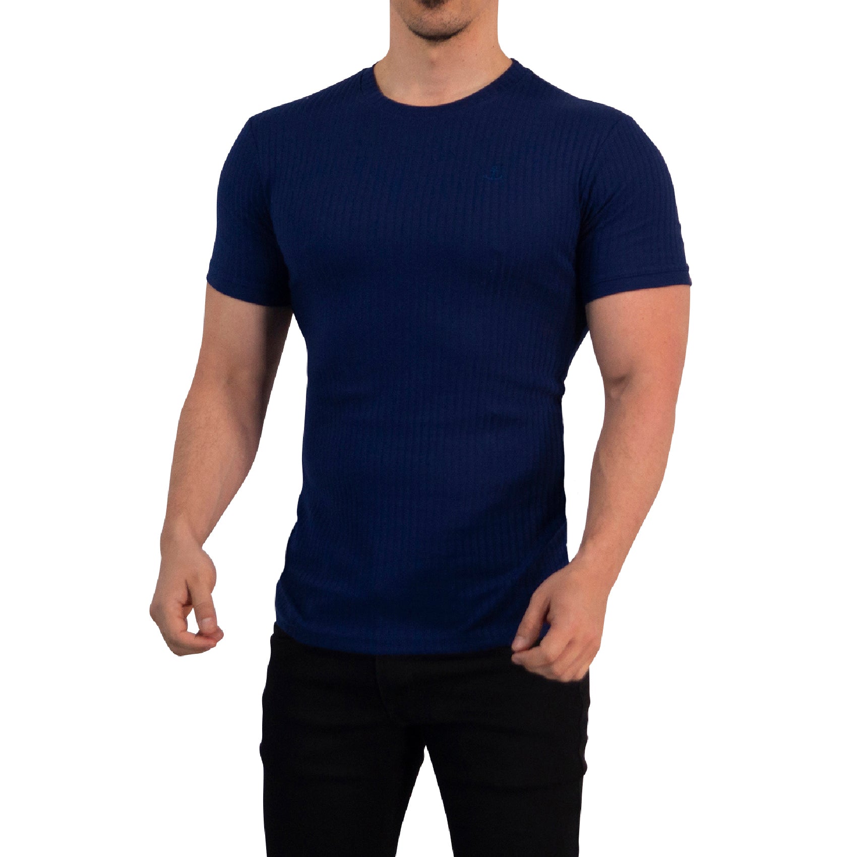 Playera Ribbed Short Sleeve Navy