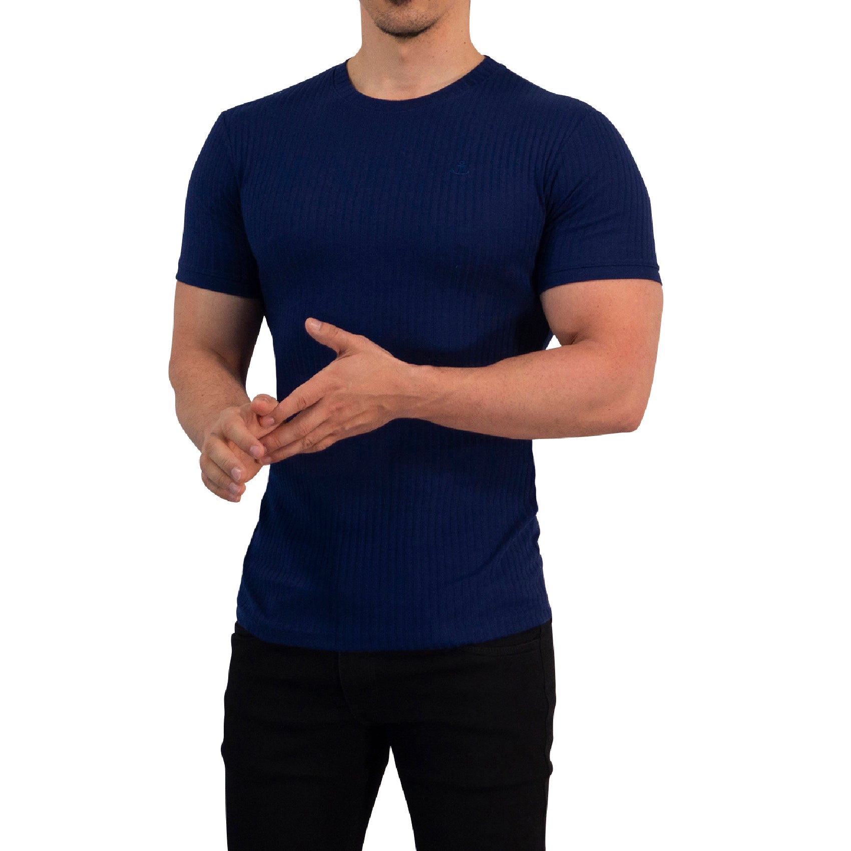 Playera Ribbed Short Sleeve Navy