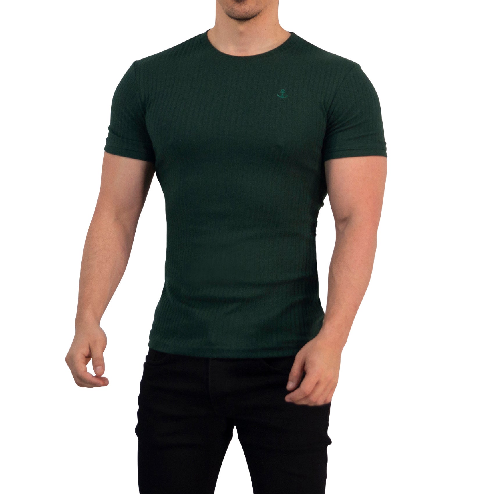 Playera Ribbed Short Sleeve Seaweed Green