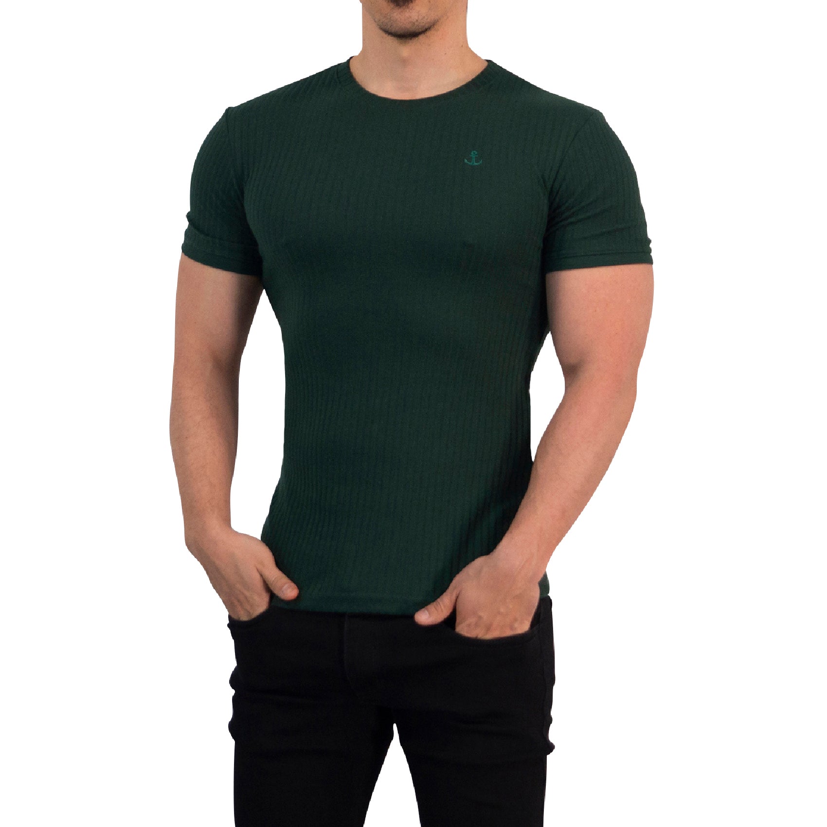 Playera Ribbed Short Sleeve Seaweed Green