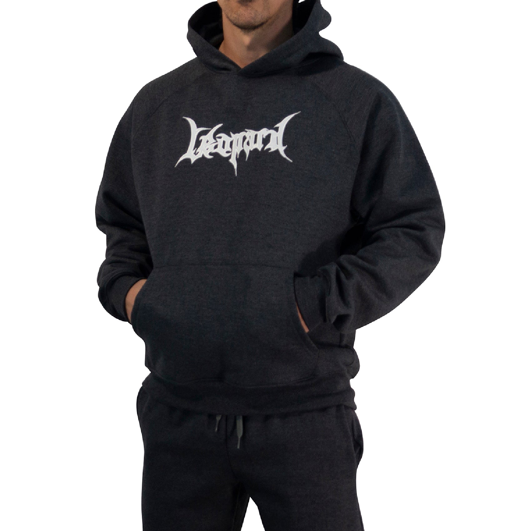 Hoodie Oversized Dark Series Distresed Logo Dark Gray