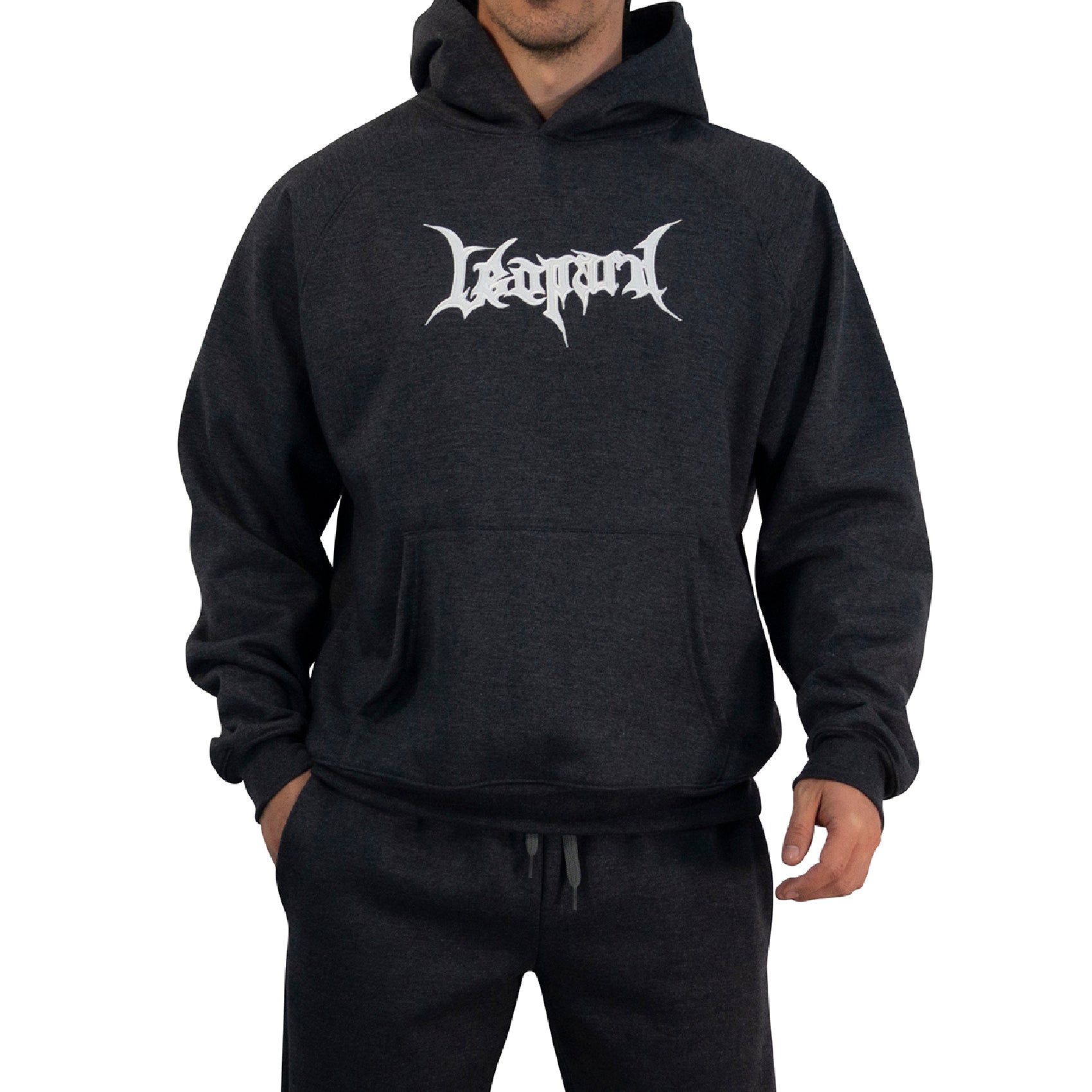 Hoodie Oversized Dark Series Distresed Logo Dark Gray
