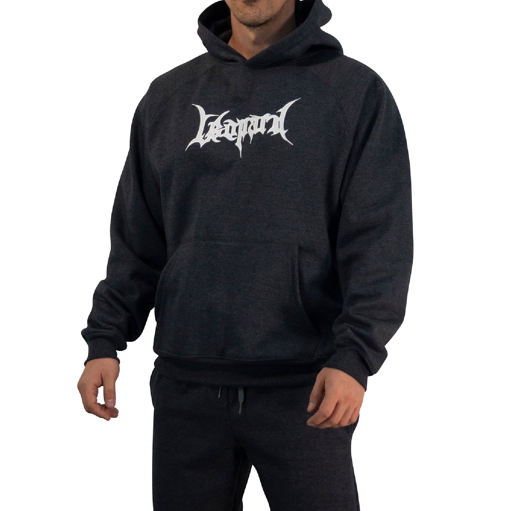 Hoodie Oversized Dark Series Distresed Logo Dark Gray