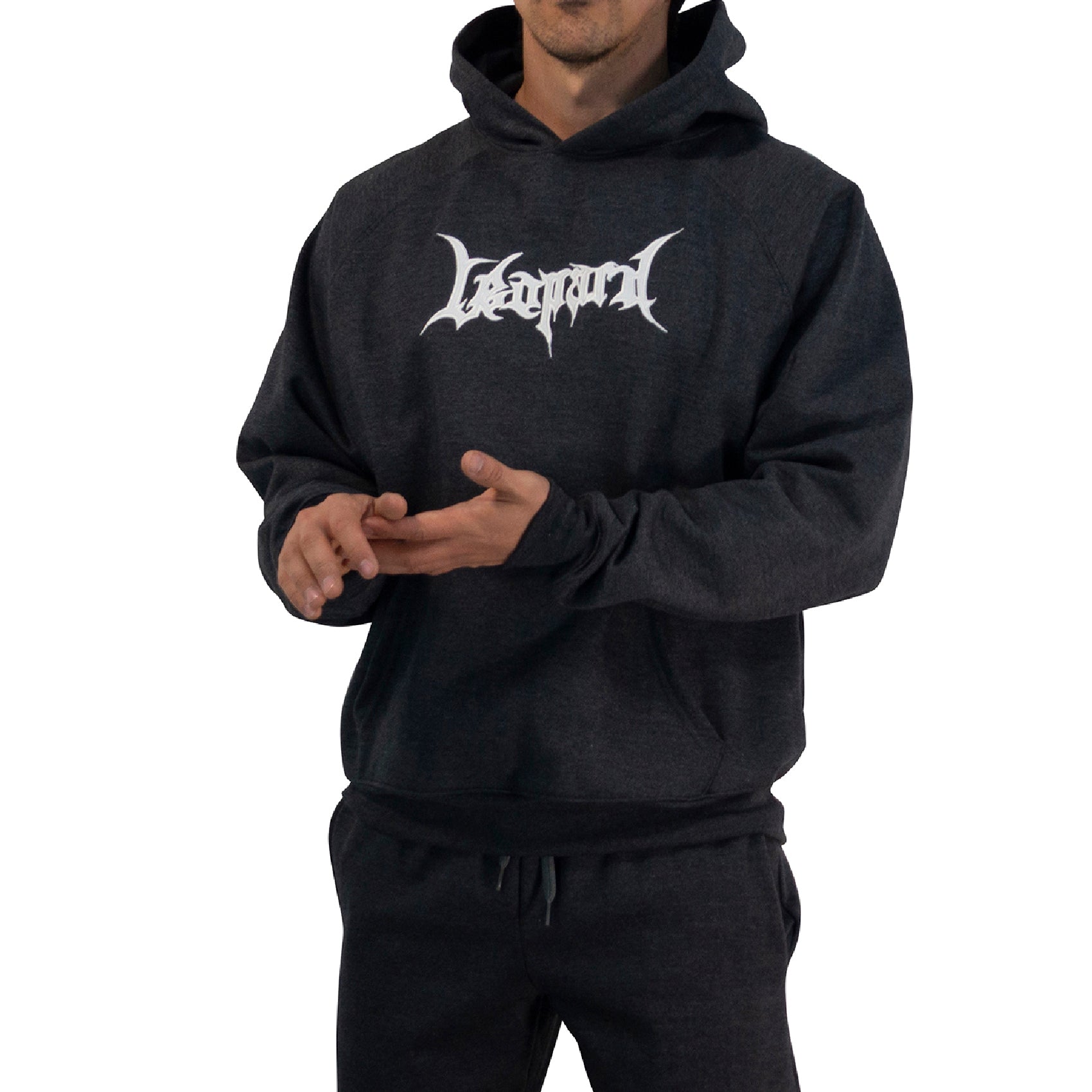 Hoodie Oversized Dark Series Distresed Logo Dark Gray