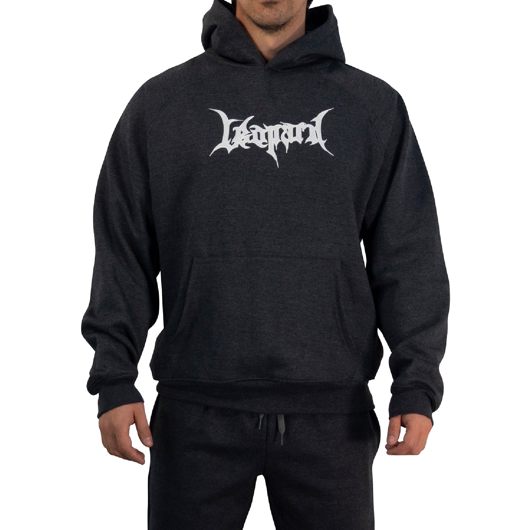 Hoodie Oversized Dark Series Distresed Logo Dark Gray