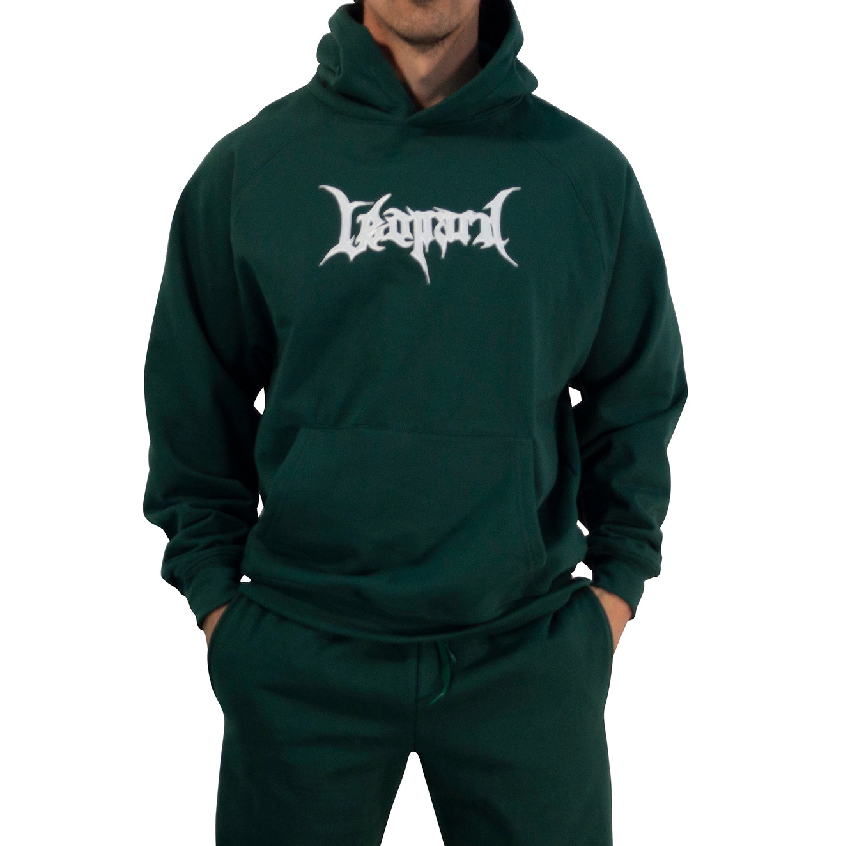Hoodie Oversized Dark Series Distresed Logo Dark Green