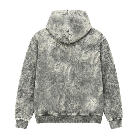Oversized Hoodie Laser Stitch Acid Gray