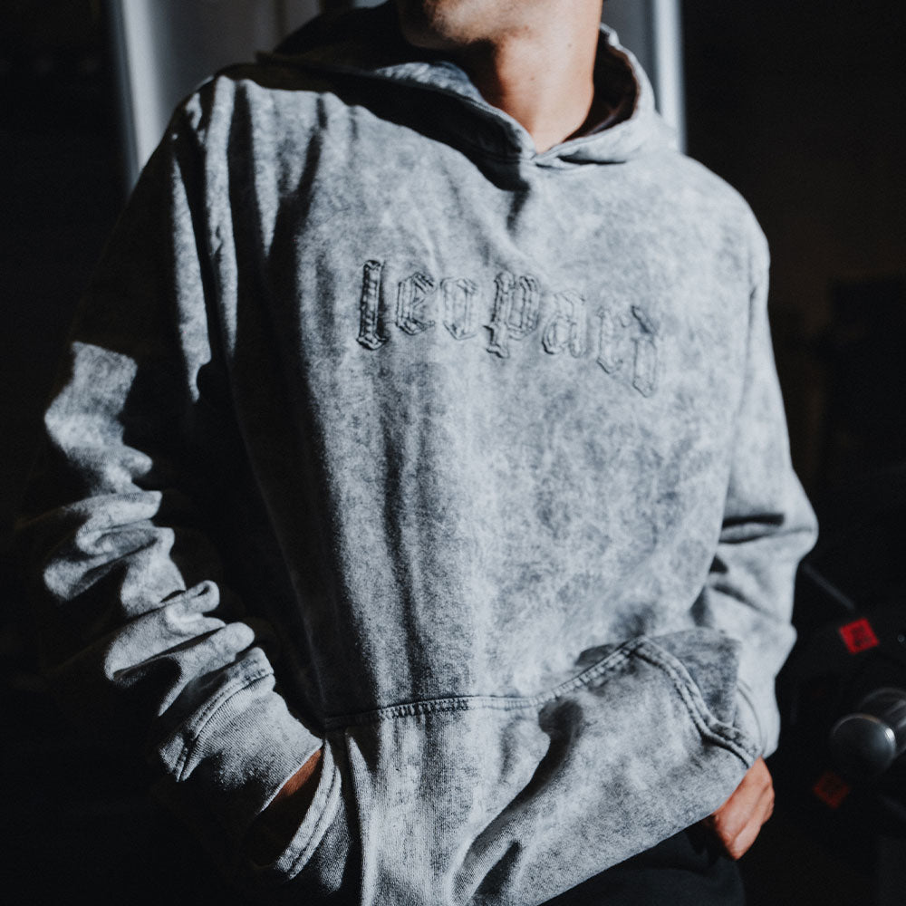 Oversized Hoodie Laser Stitch Acid Gray