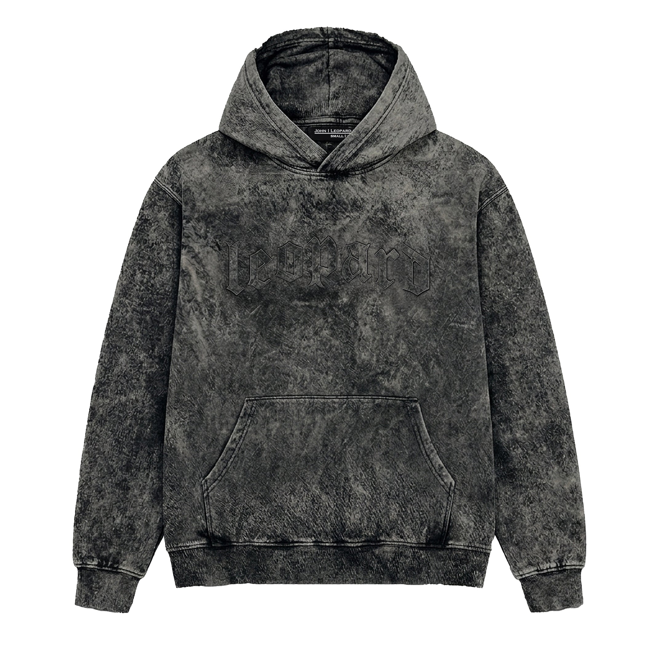 Oversized Hoodie Laser Stitch Acid Black