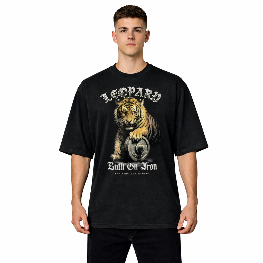 Playera Oversized Tshirt Tiger Built On Iron