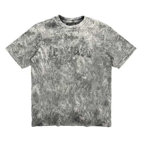 Playera Oversized Tshirt Laser Stitch Acid Gray