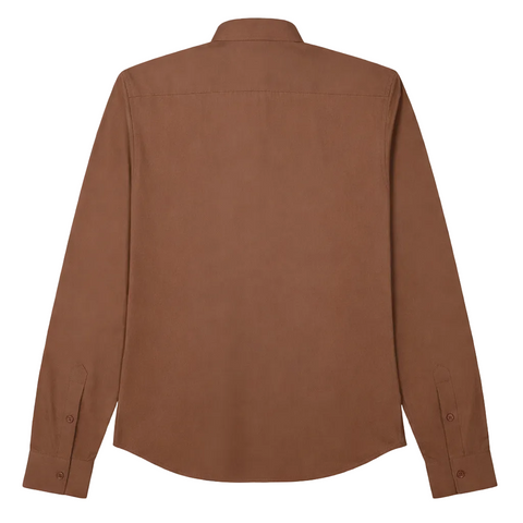 Camisa Cuello Mao Manga Larga Cafe