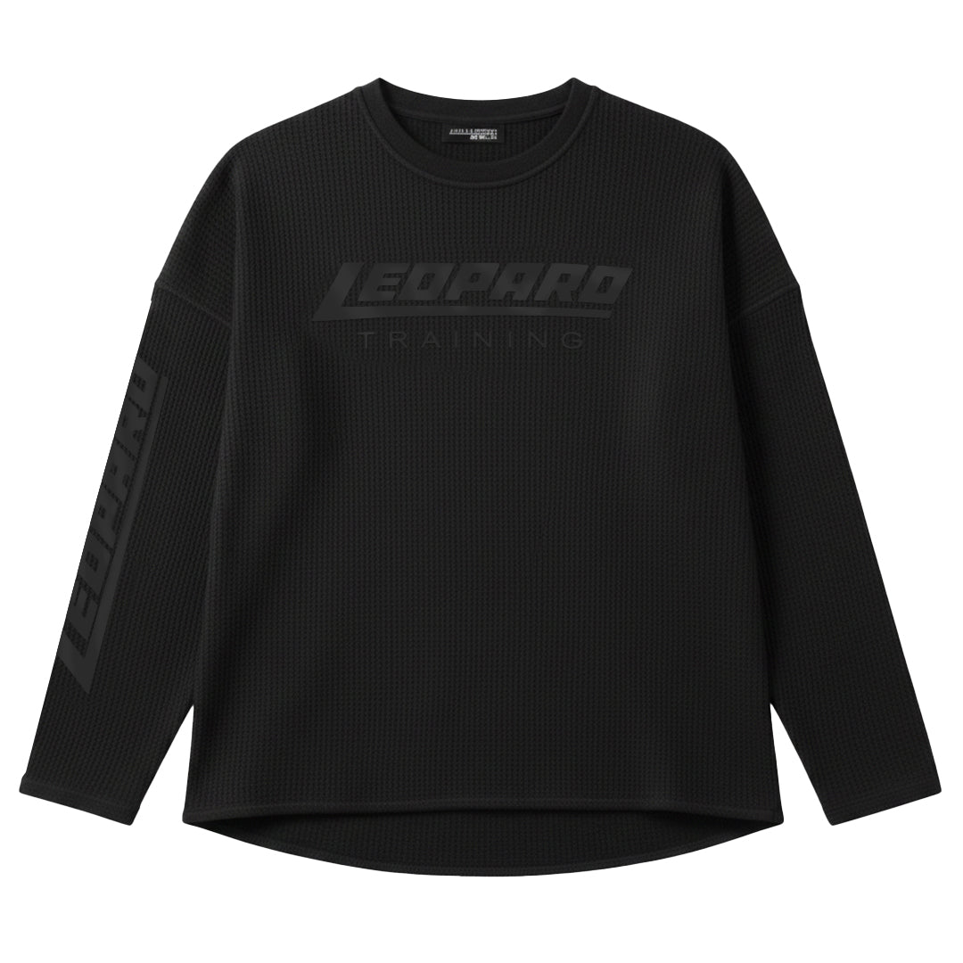 Playera Thermal Waffle Longsleeve Black