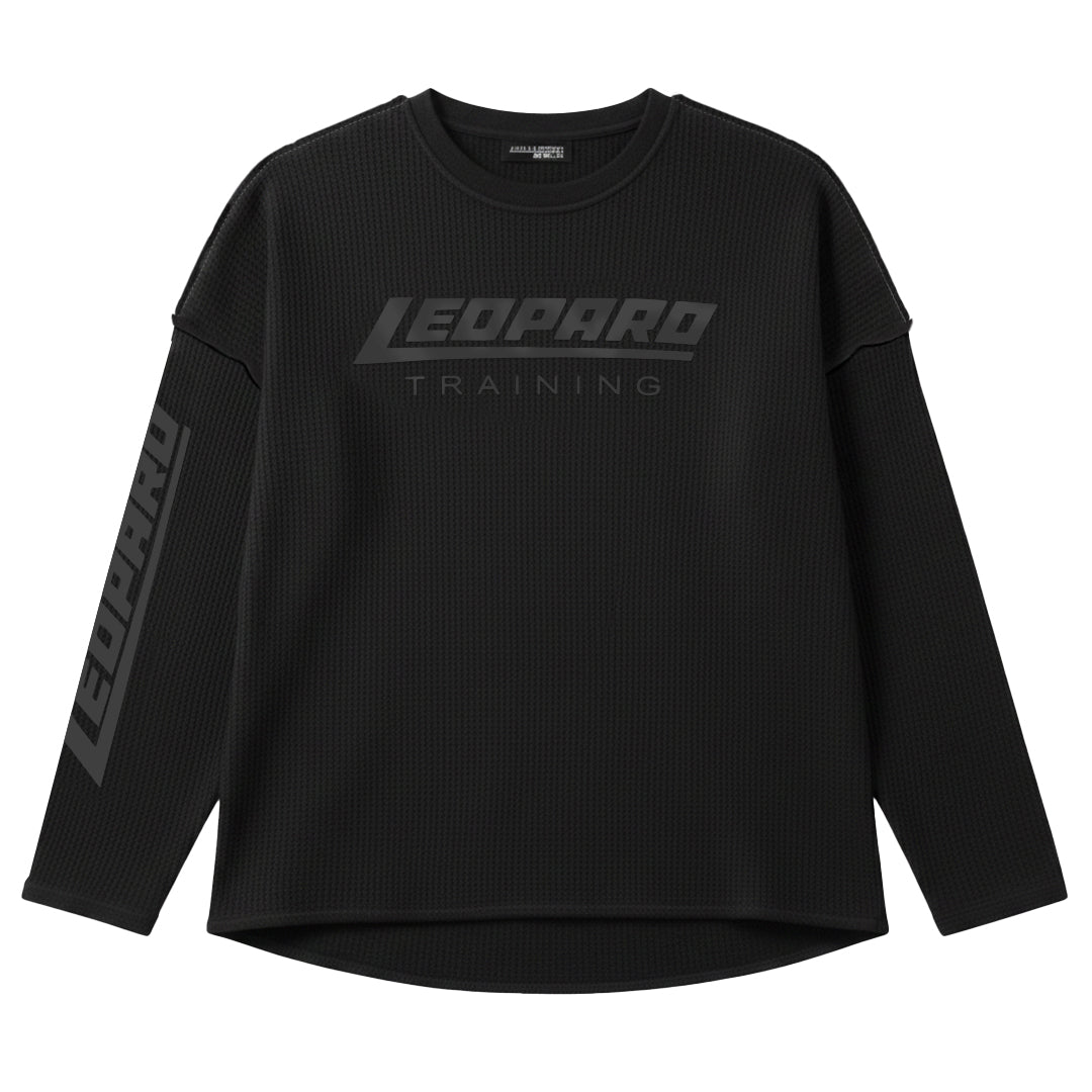 Playera Thermal Waffle Longsleeve Black