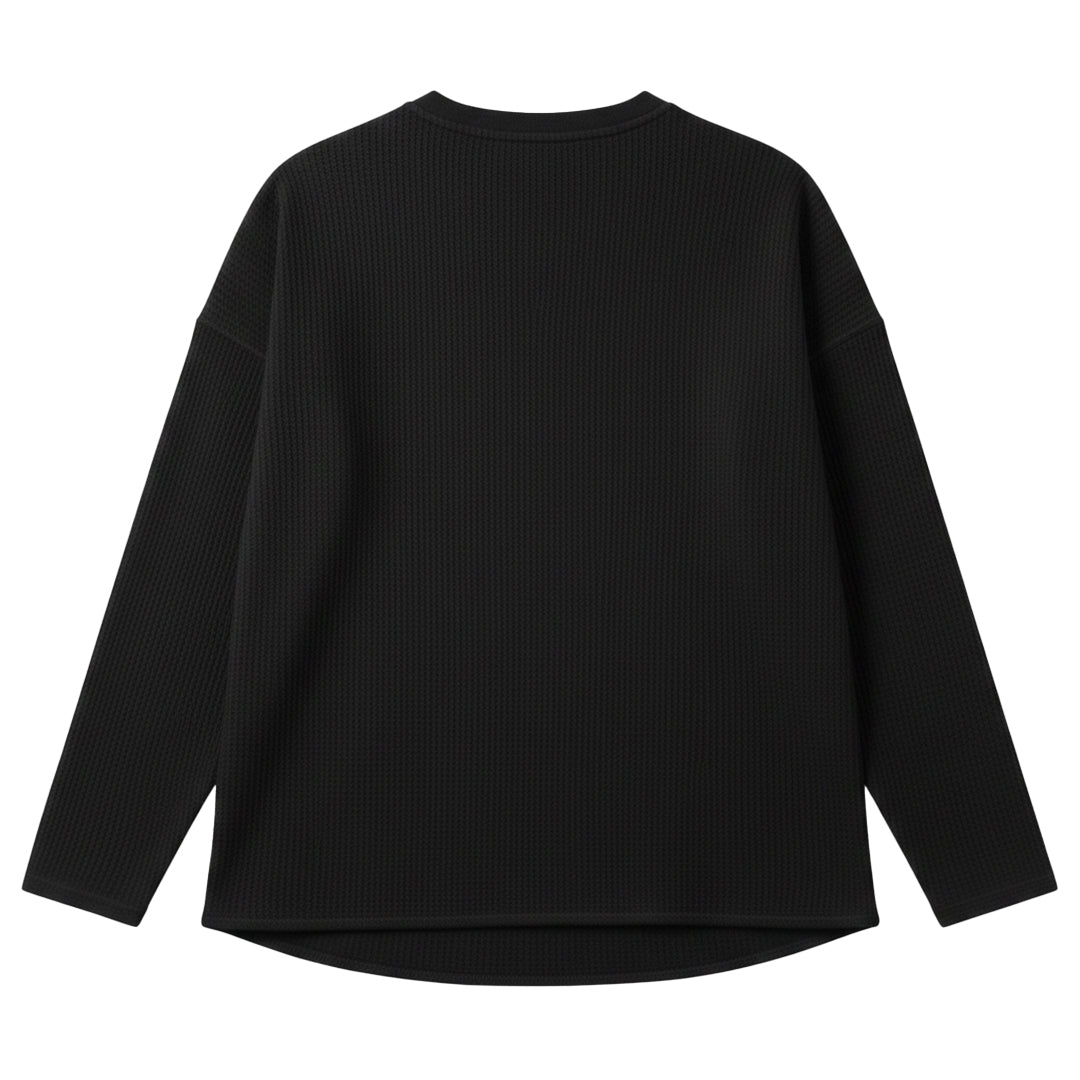 Playera Thermal Waffle Longsleeve Black
