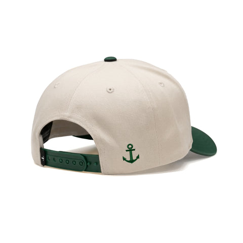 Heritage Off White Logo Forest Green Cap