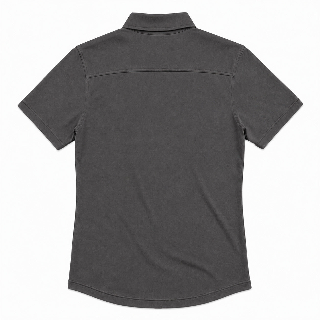 Sateen Luxe Polo Shirt Long Sleeve Light Gray