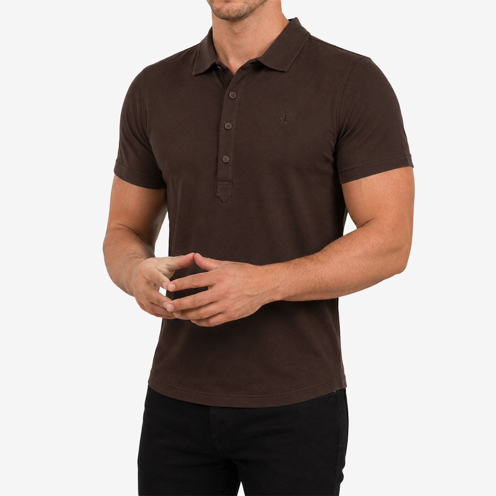 Santos Polo Manga Corta Brown