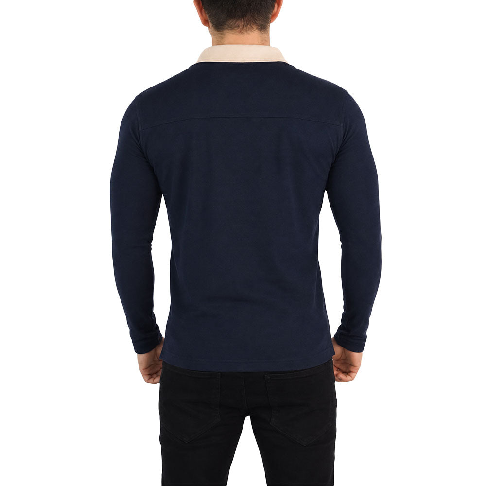 Sateen Luxe Polo Shirt Long Sleeve Light Gray