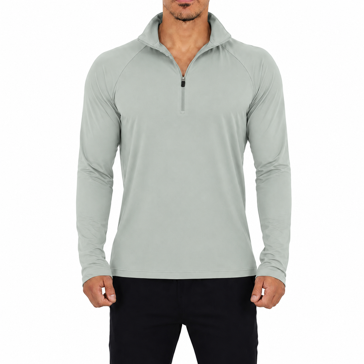 Sudadera Ultra Ligera Motion Series 1/4 Zip Mint Gray