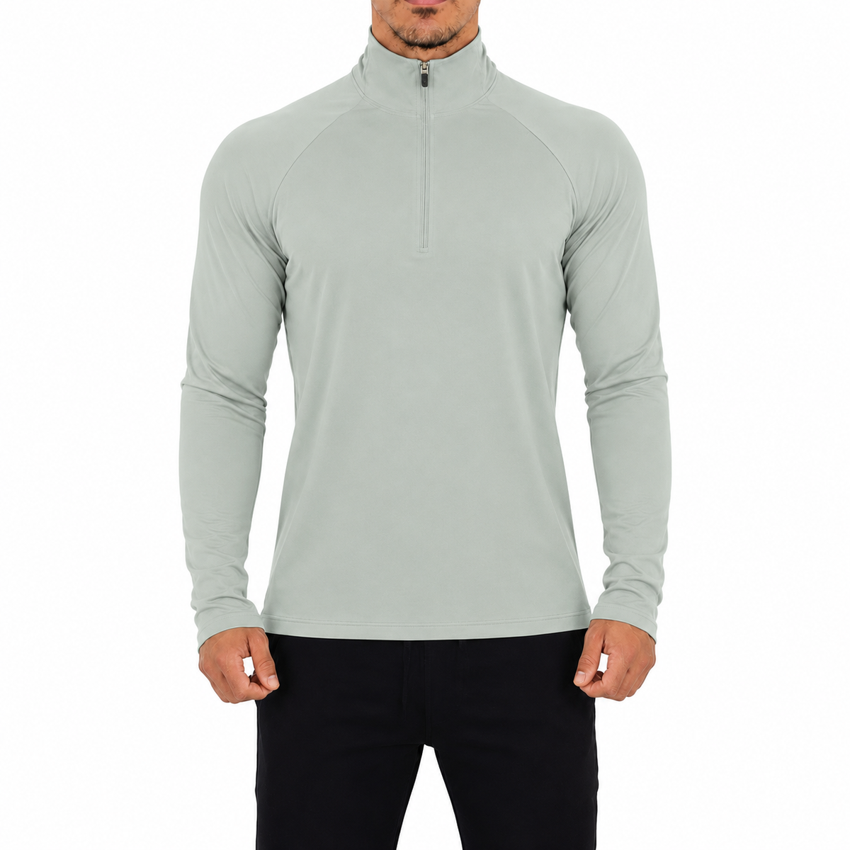 Sudadera Ultra Ligera Motion Series 1/4 Zip Mint Gray