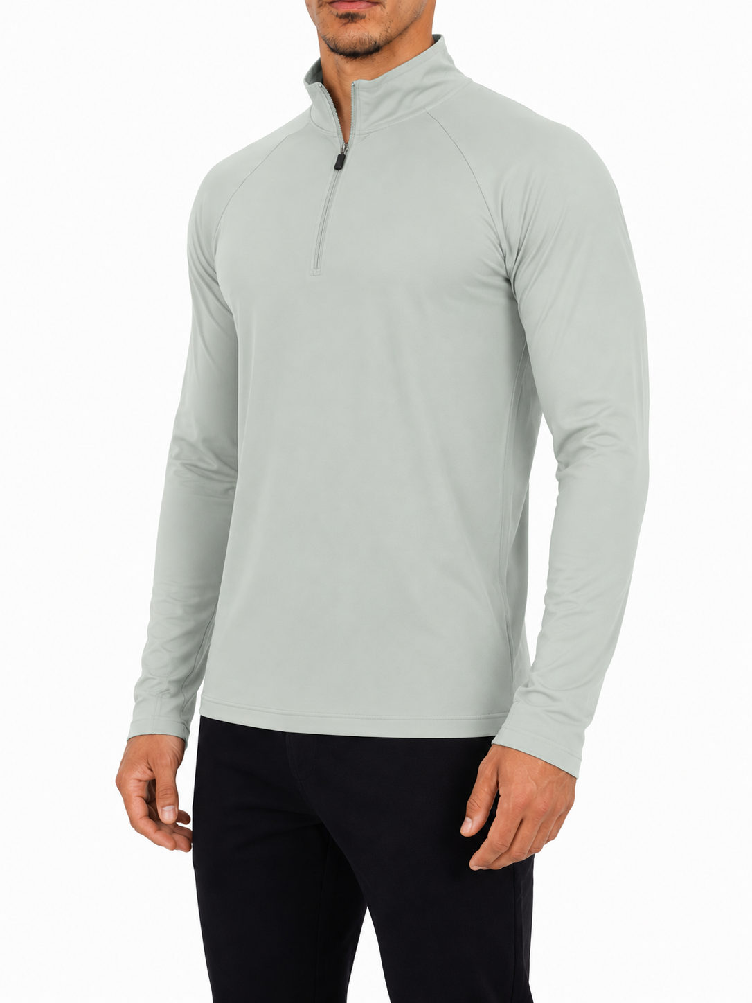 Sudadera Ultra Ligera Motion Series 1/4 Zip Mint Gray