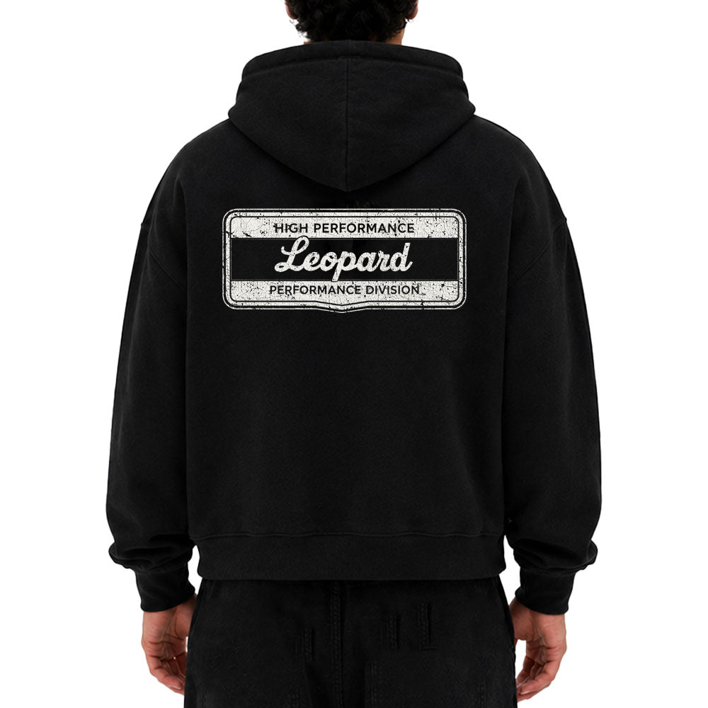 Fleece Zip Up High Performance Hoodie Black Boxy