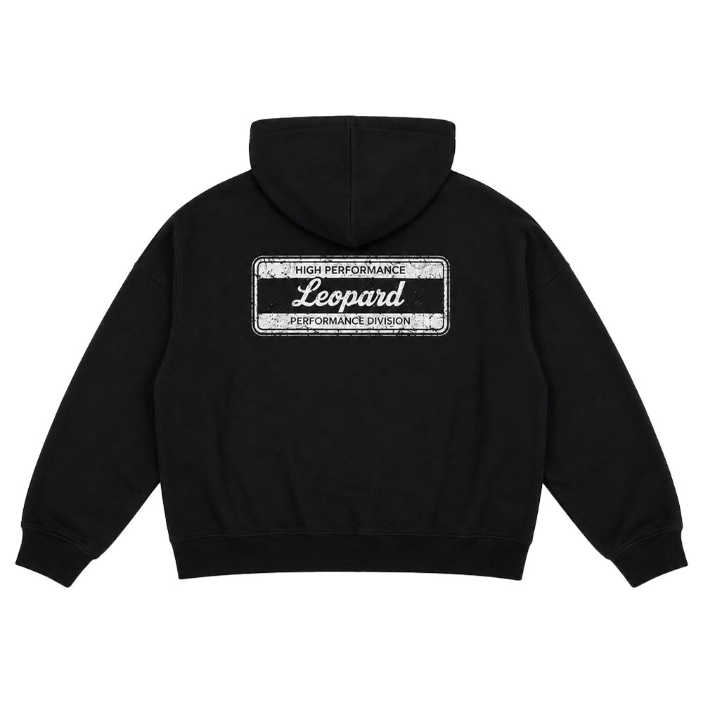 Fleece Zip Up High Performance Hoodie Black Boxy