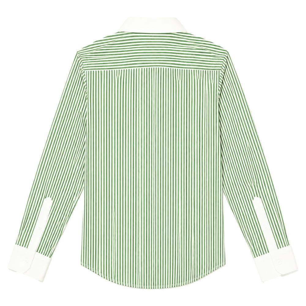 Camisa Slim Heritage Club Collar Shirt Green Stripes