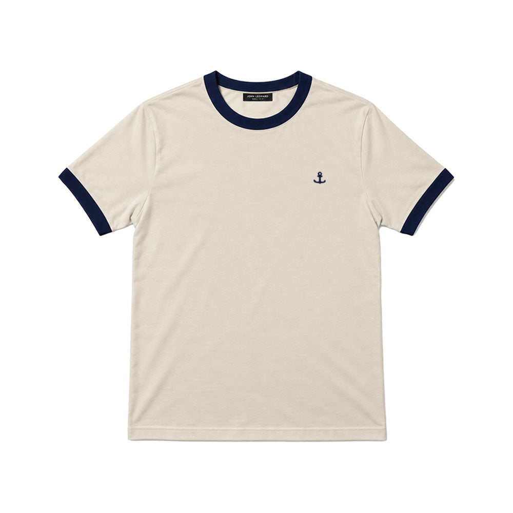 Playera Anchor Logo Ringer Contrast Sand