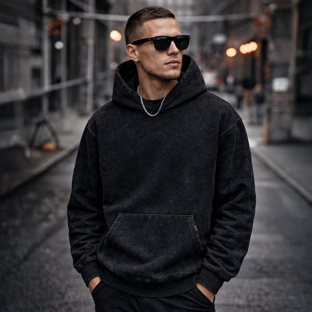 Essential Acid Hoodie Black