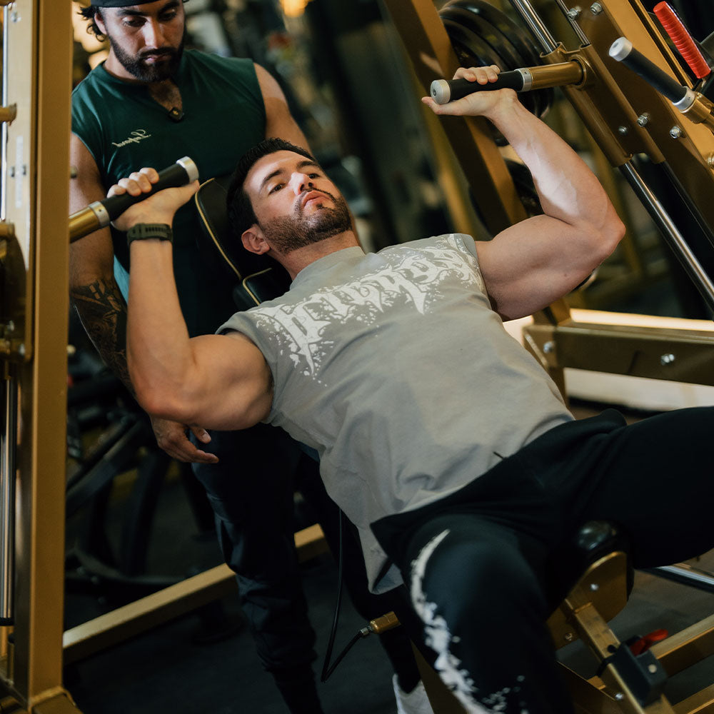 Playera Sleeveless Boxy | Oversized Dark Series Distressed Acid Wash Light Gray