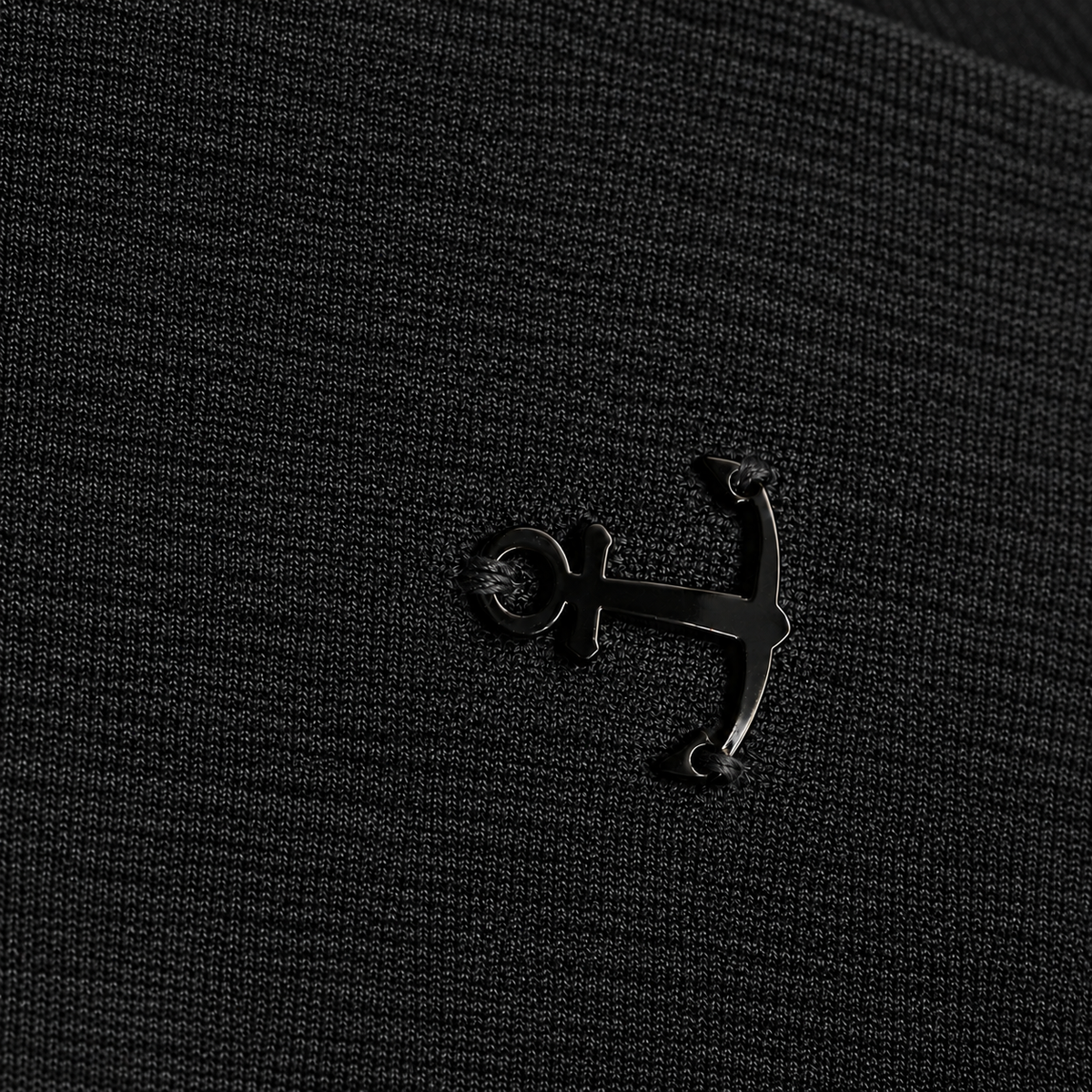 Zipped Short Sleeve Polo Full Black