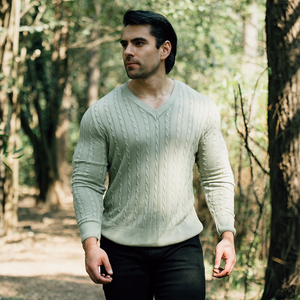 Roll Neck Sweater Light Gray