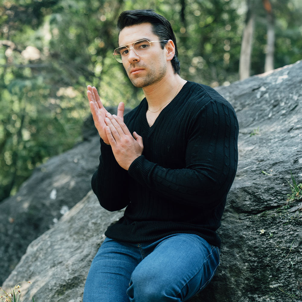 Roll Neck Sweater Light Gray