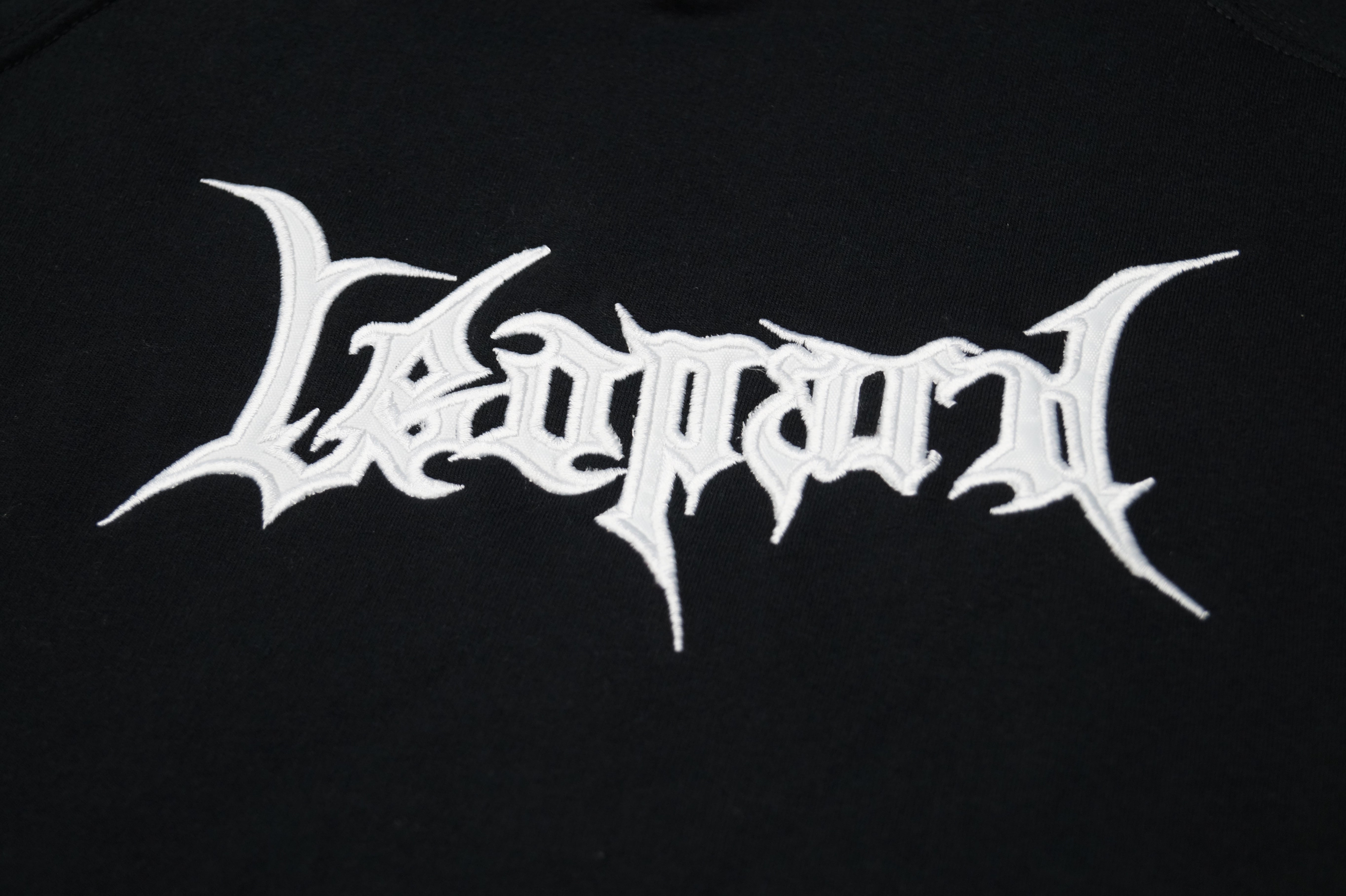 Hoodie Oversized Dark Series Distresed Logo Black