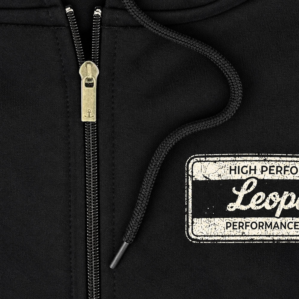 Fleece Zip Up High Performance Hoodie Black Boxy