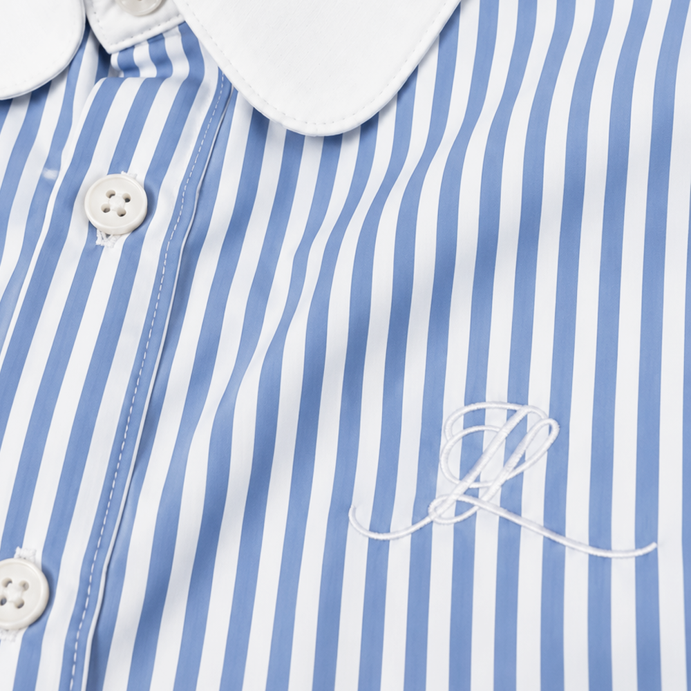 Camisa Slim Heritage Club Collar Shirt Light Blue Stripes