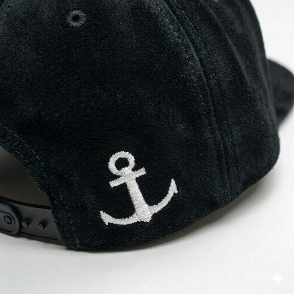 Blue Flat Cap 3D Logo Wine