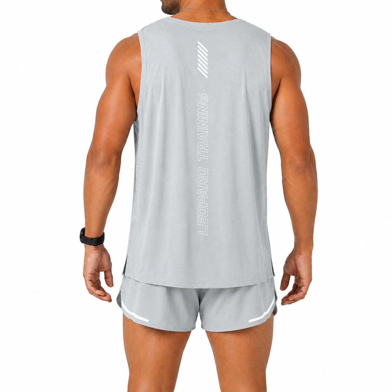 Singlet Tank Performance Tech Aeradry Light Gray Race