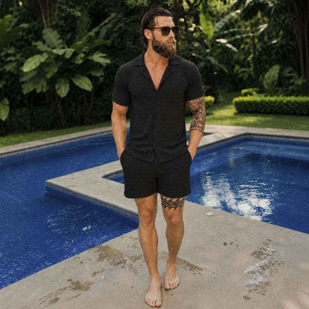 Camisa Havana Knitted Shirt Bambú Black
