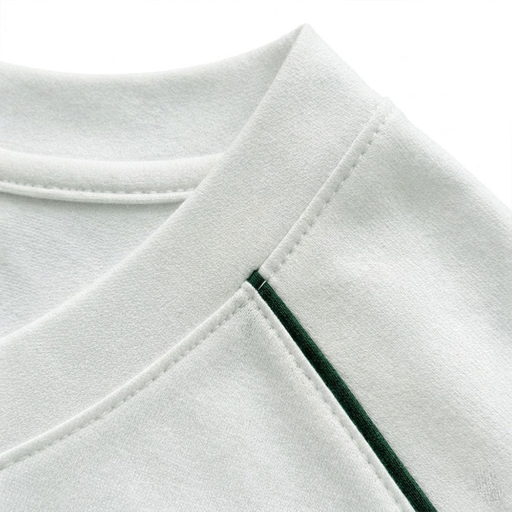 Playera Heritage Ranglan Slim Fit White Dark Green