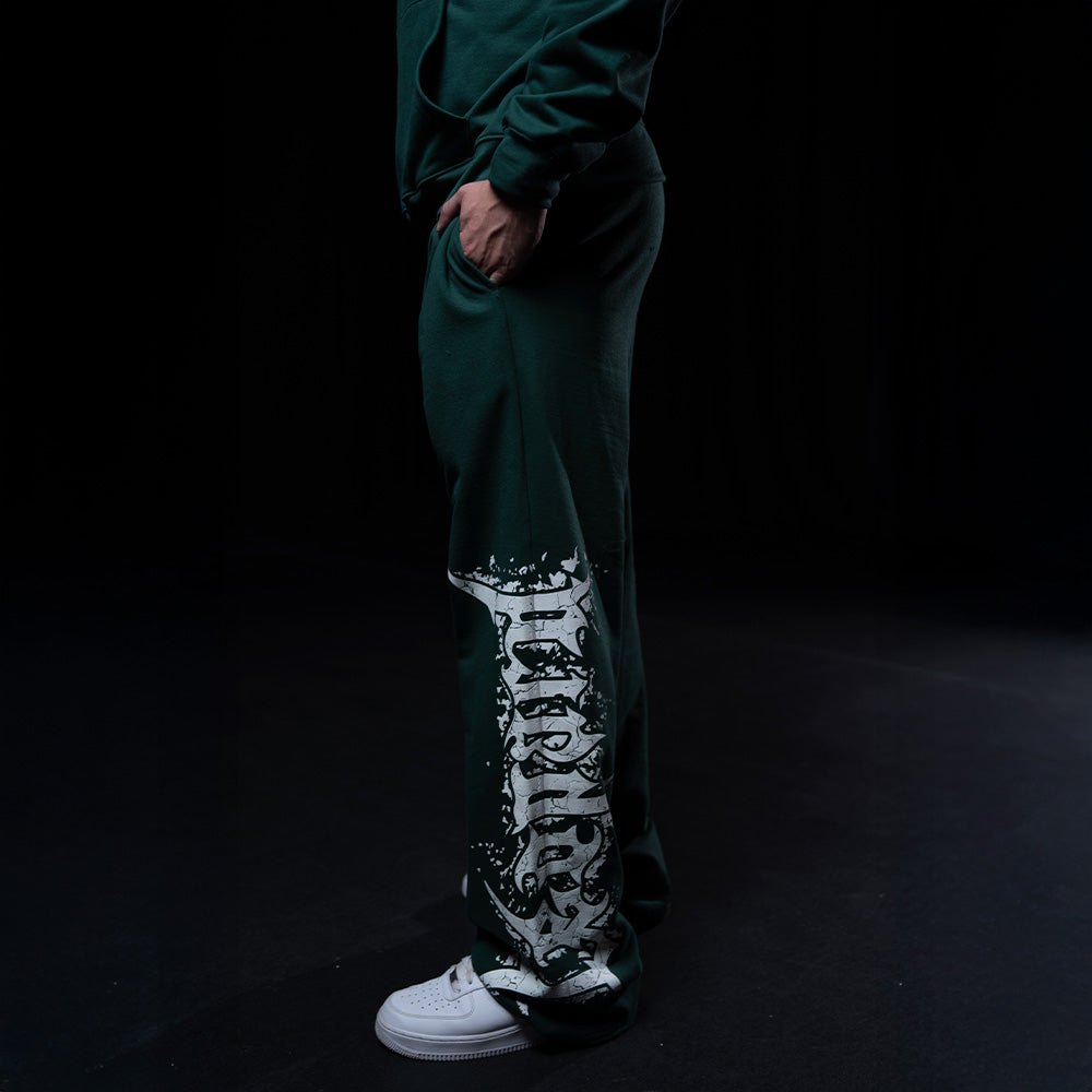 Jogger Straight Fit Dark Series Distressed Logo Dark Green