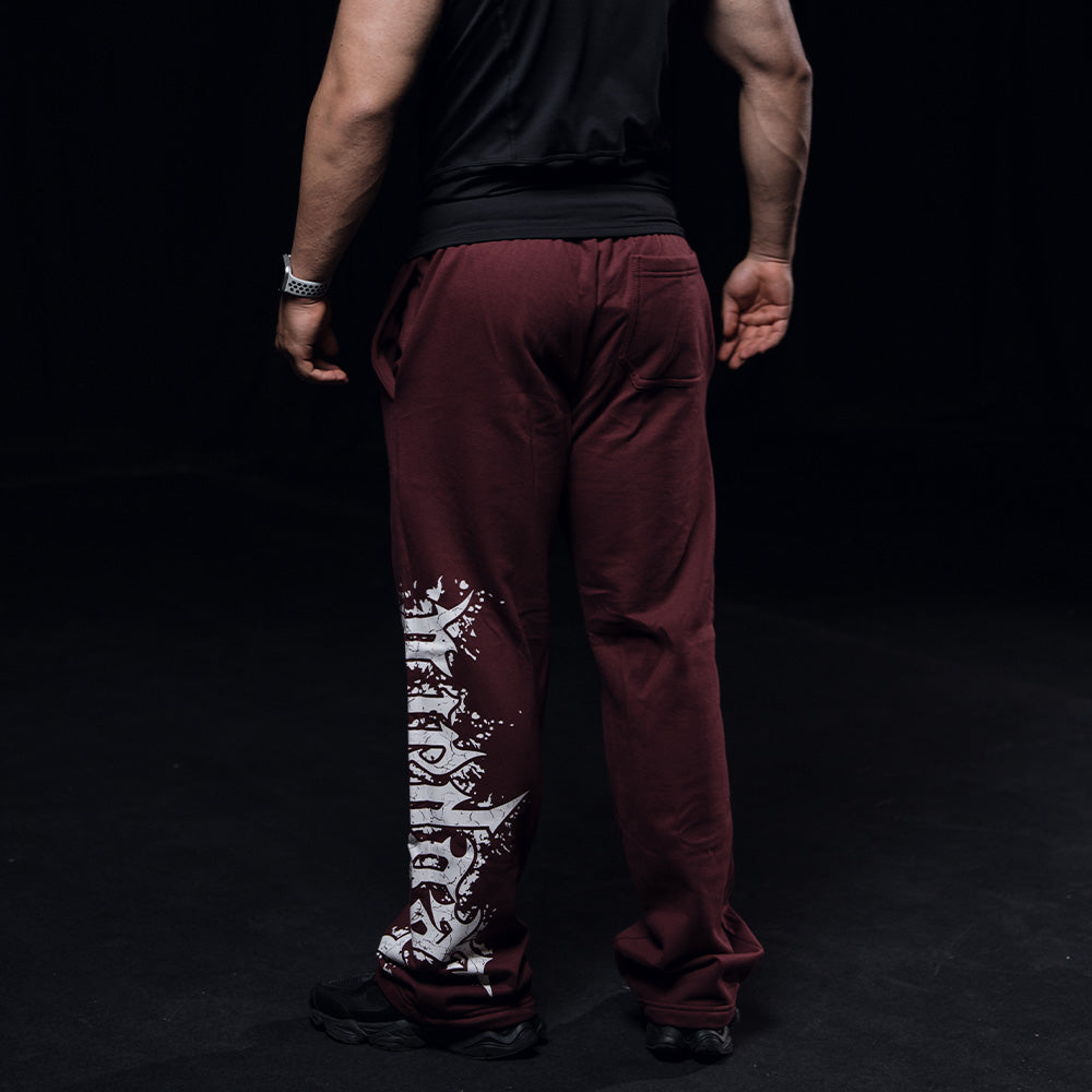 Jogger Straight Fit Dark Series Distressed Logo Burgundy