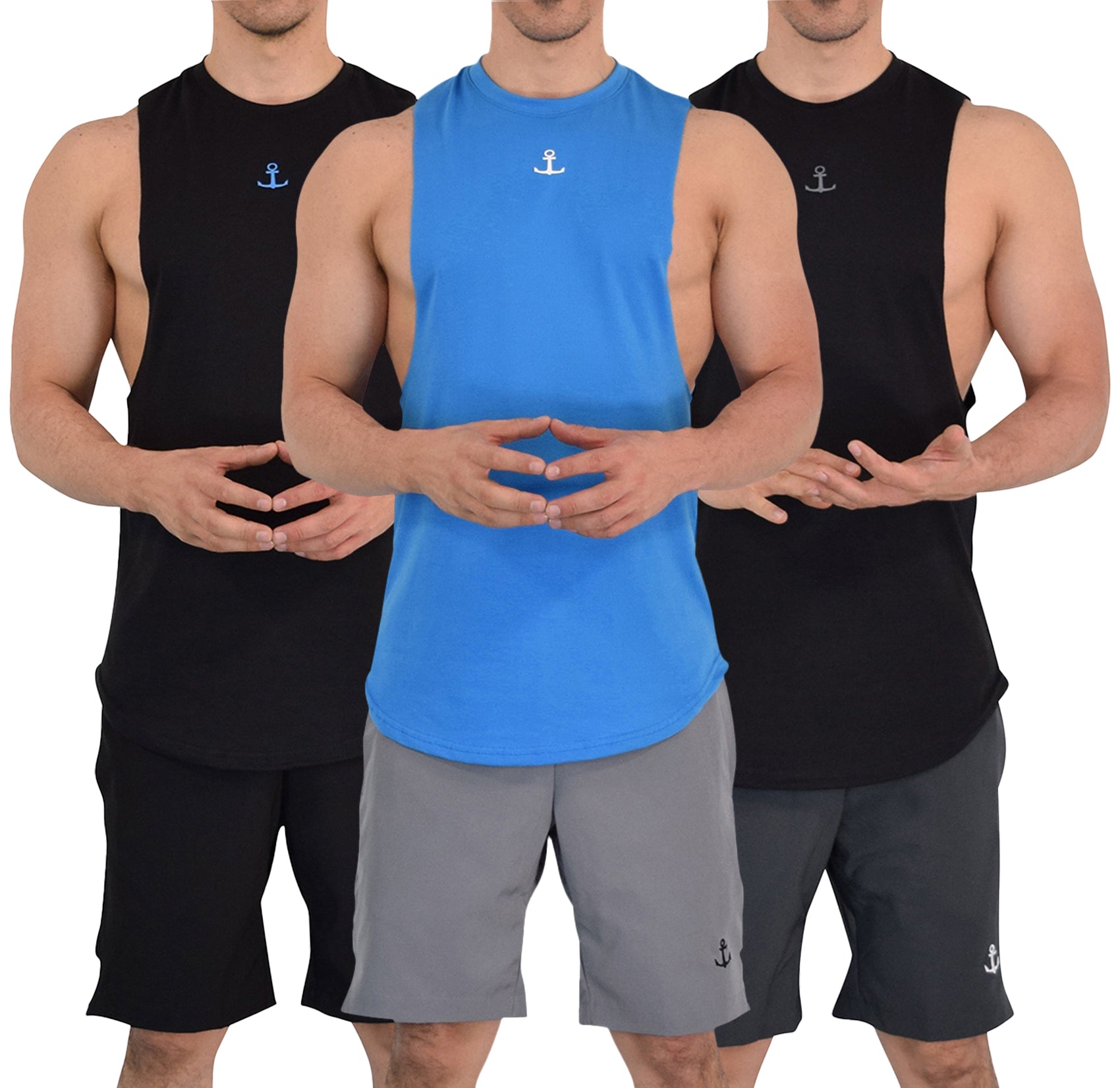 Legacy Sleeveless 3 Pack Black White Blue - Blue White White - Black Gray Gray