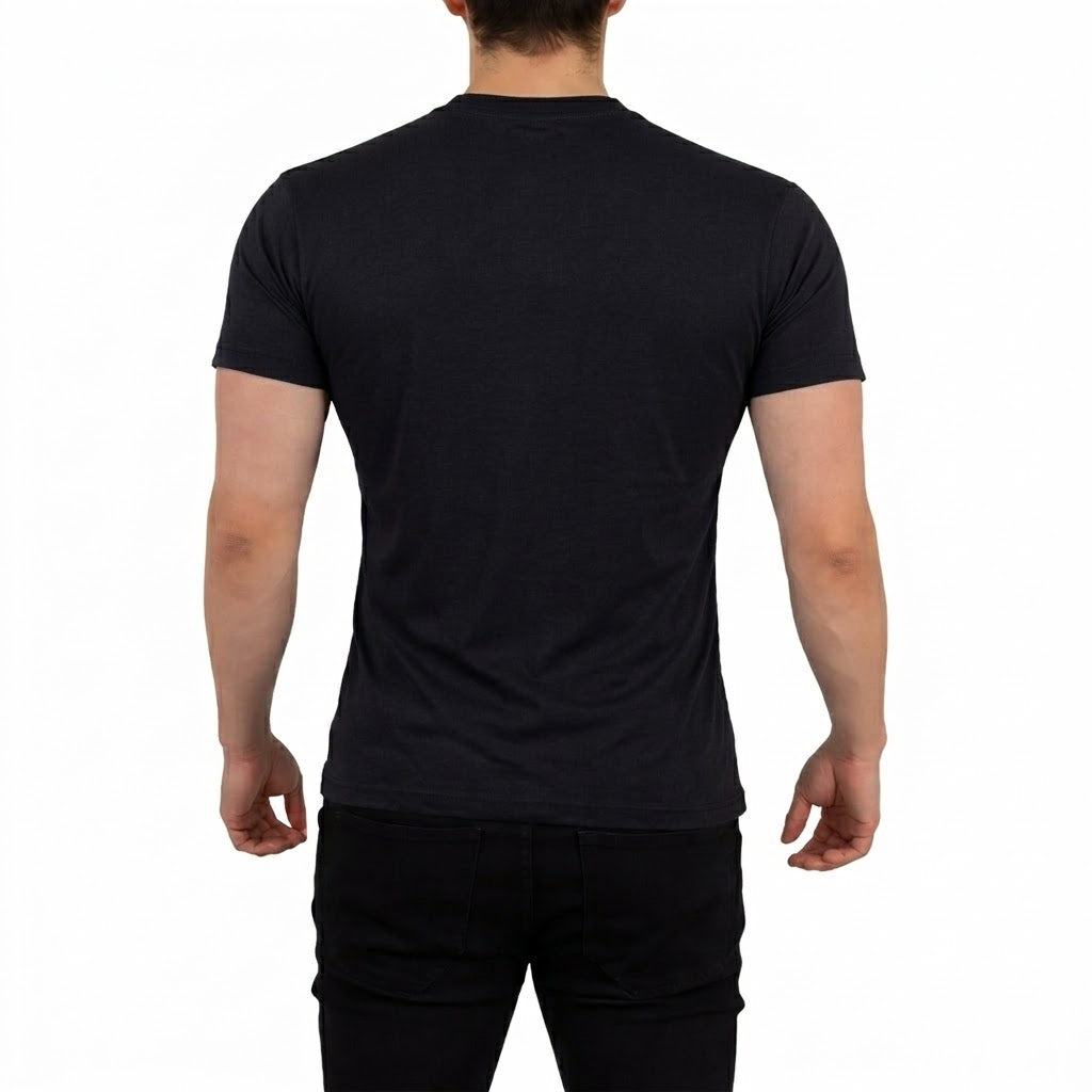 Playera Heritage Logo Slim Ringer Black