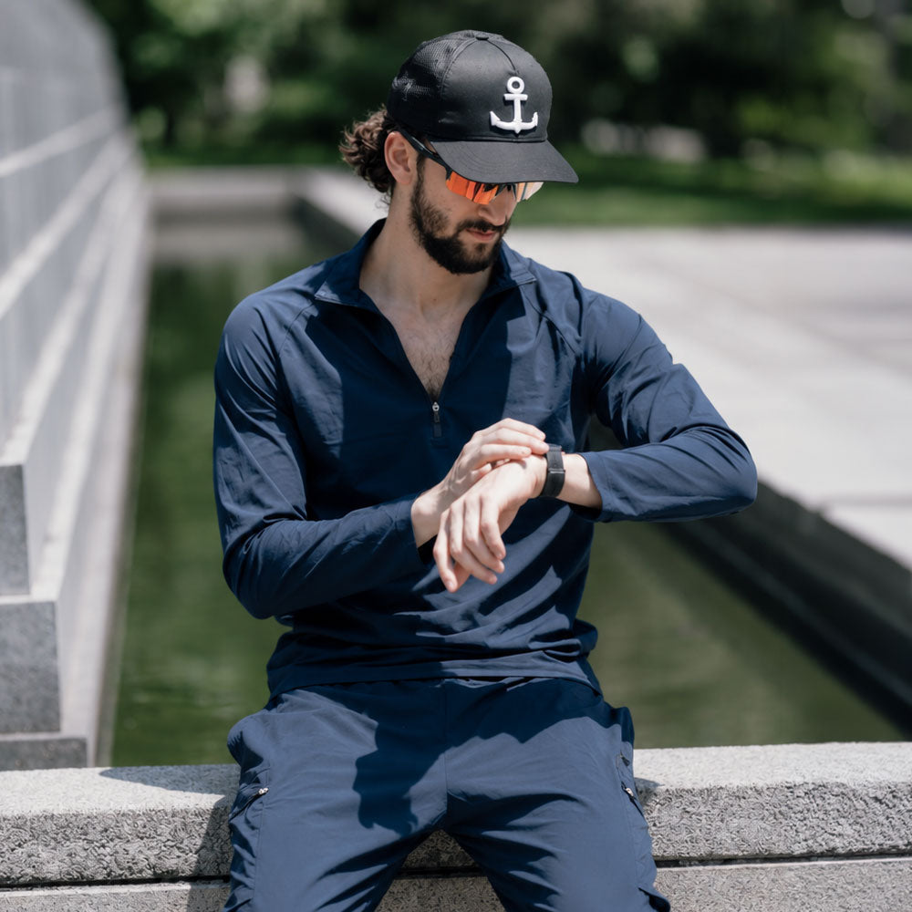 Sudadera Ultra Ligera Motion Series 1/4 Zip Navy