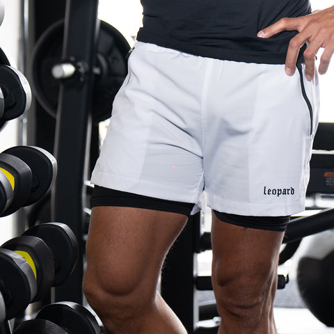 Speed Compression Short Snow White Logo Black