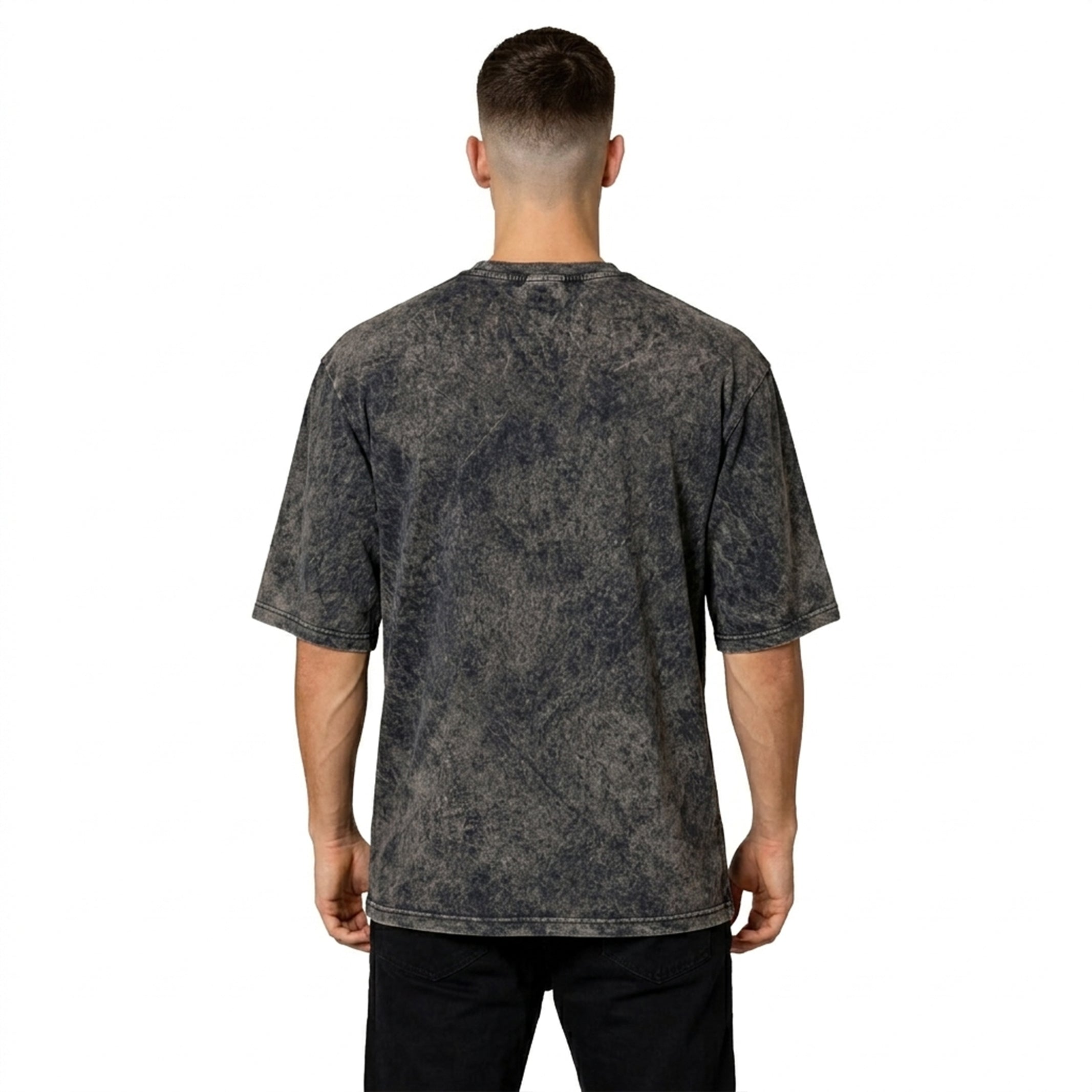 Playera Oversized Tshirt Laser Stitch Acid Black